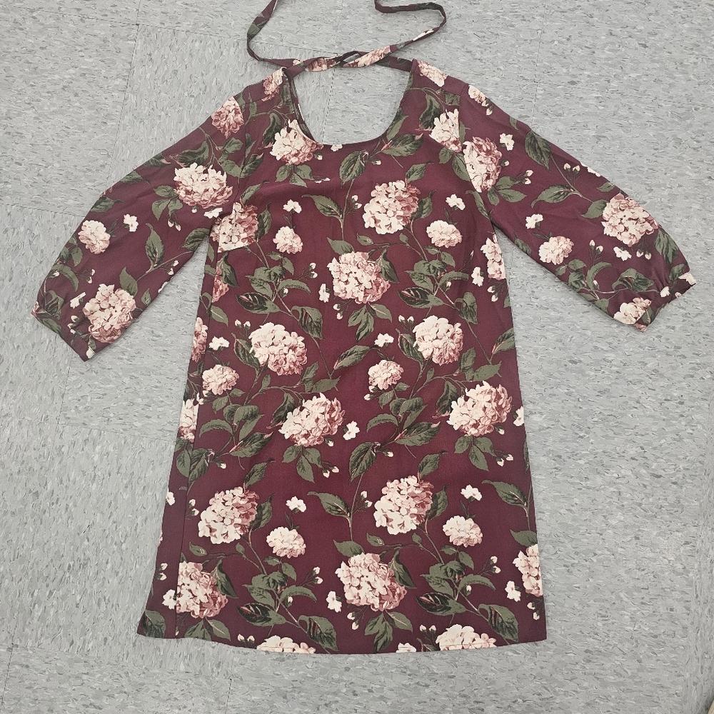 Ann Taylor | Loft | USED | Size: XSmall | Long Dress Purple Florial Pattern